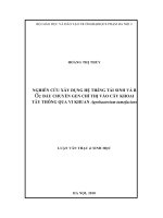 Nghiên cứu xây dựng hệ thống tái sinh và bước đầu chuyển gen chỉ thị vào cây khoai tây thông qua vi khuẩn agrobacterium tu mefaciens