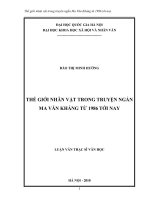 Thế giới nhân vật trong truyện ngắn Ma Văn Kháng từ 1986 tới nay