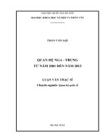 Quan hệ Nga – Trung từ năm 2001 đến năm 2013