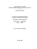 Vai trò của gia đình đối với việc giáo dục trẻ em hư ở thành phố