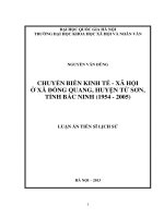 Chuyển biến kinh tế - Xã hội ở xã Đồng Quang, huyện Từ Sơn, tỉnh Bắc Ninh(1954 - 2005