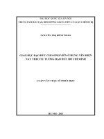 Giáo dục đạo đức cho sinh viên ở Hưng Yên hiện nay theo tư tưởng đạo đức Hồ Chí Minh