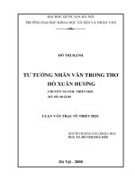 Tư tưởng nhân văn trong thơ Hồ Xuân Hương