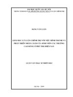 Giáo dục lý luận chính trị với việc hình thành và phát triển nhân cách của sinh viên các trường cao đẳng ở Phú Thọ hiện nay