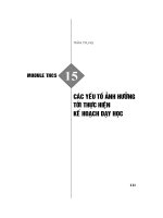 Module THCS 15: Các yếu tố ảnh hưởng tới thực hiện kế hoạch dạy học
