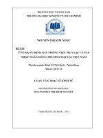 Ứng dụng mô hình định giá trong mua lại và sáp nhập NHTM