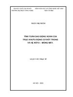 Tính toán dao động xoắn của trục khuỷu động cơ đốt trong và hệ rôto - móng máy