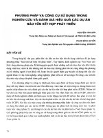 Phương pháp và công cụ sử dụng trong nghiên cứu và đánh giá hiệu quả các dự án bảo tồn kết hợp phát triển