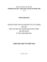 Thuyết pháp trị của Hàn Phi Tử và ý nghĩa của nó đối với việc xây dựng Nhà nước pháp quyền XHCN ở Việt Nam hiện nay