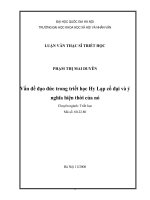 vấn đề đạo đức trong triết học Hy Lạp cổ đại và ý nghĩa hiện thời của nó
