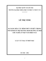 Đa dạng hóa các hình thức sở hữu trong nền kinh tế thị trường định hướng xã hội chủ nghĩa ở Việt Nam