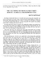 Nhu cầu thông tin trong sự phát triển kinh tế - xã hội của thành phố Đà Nẵng