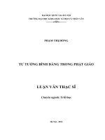 Tư tưởng bình đẳng trong Phật giáo