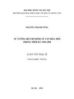 Tư tưởng Hồ Chí Minh về văn hóa mới trong thời kỳ 1945-1954