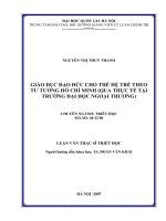 Giáo dục đạo đức cho thế hệ trẻ theo tư tưởng Hồ Chí Minh (qua thực tế tại trường Đại học Ngoại Thương