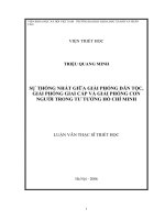 Sự thống nhất giữa giải phóng dân tộc, giải phóng giai cấp và giải phóng con người trong tư tưởng Hồ Chí Minh