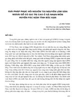 Giải pháp phục hồi nguồn tài nguyên lâm sản ngoài gỗ có giá trị cao ở xã Nhạn Môn huyện Pác Nặm tỉnh Bắc Kạn