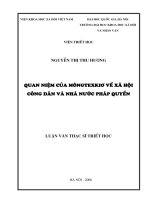 Quan niệm của Môngtexkiơ về xã hội công dân và nhà nước pháp quyền