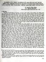 Nghiên cứu thực nghiệm về chuyển di ngữ dụng tiêu cực trong sử dụng hành vi ngôn ngữ phê phán của người Việt Nam học tiếng Anh như một ngoại ngữ