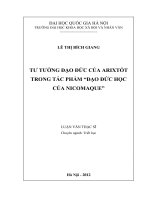 Tư tưởng đạo đức của Arixtốt trong tác phẩm đạo đức học của Nicomaque