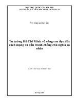 Tư tưởng Hồ Chí Minh về nâng cao đạo đức cách mạng và đấu tranh chống chủ nghĩa cá nhân