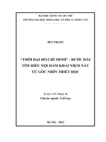 Thời đại Hồ Chí Minh- bước đầu tìm hiểu nội hàm khái niệm này từ góc nhìn triết học