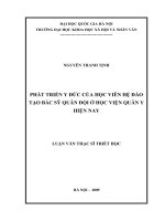 Phát triển y đức của học viện hệ đào tạo bác sỹ quân đội ở Học viện Quân y hiện nay