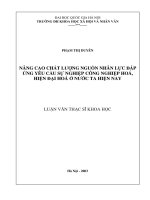 Nâng cao chất lượng nguồn nhân lực đáp ứng yêu cầu sự nghiệp công nghiệp hoá, hiện đại hoá ở nước ta hiện nay