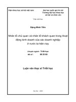 Nhân tố chủ quan và nhân tố khách quan trong hoạt động của doanh nghiệp ở nước ta hiện nay