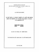 Sự kế thừa và phát triển của Hồ Chí Minh đối với những tư tưởng đạo đức cơ bản của Khổng Tử