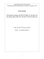 Vận dụng tư tưởng của Hồ Chí Minh về văn hóa vào xây dựng, phát triển nền văn hóa Việt Nam hiện nay