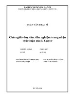 Chủ nghĩa duy tâm tiên nghiệm trong nhận thức luận của I. Cantơ