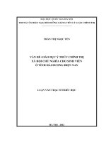 Vấn đề giáo dục ý thức chính trị xã hội chủ nghĩa cho sinh viên ở tỉnh Hải Dương hiện nay