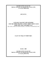 Giáo dục đạo đức Hồ Chí Minh với việc hình thành và phát triển nhân cách sinh viên Việt Nam hiện nay (Qua thực tế một số trường Đại học và Cao đẳng ở Thành phố Hà Nội