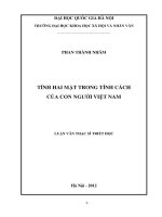 Tính hai mặt trong tính cách của con người Việt Nam