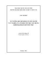 Tư tưởng Hồ Chí Minh về con người và ý nghĩa của nó đối với việc xây dựng khối đại đoàn kết dân tộc