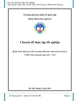 Hoàn thiện quy trình xây dựng chiến lược cạnh tranh tại công ty TNHH Vĩnh Giang giai đoạn 2011 – 2015