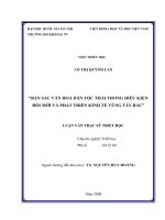 Bản sắc văn hóa dân tộc Thái trong điều kiện đổi mới và phát triển kinh tế vùng Tây Bắc