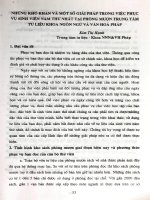 Những khó khăn và một số giải pháp trong việc phục vụ sinh viên năm thứ nhất tại phòng mượn trung tâm tư liệu khoa ngôn ngữ và văn hóa Pháp