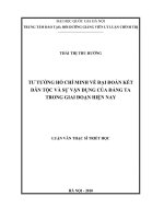Tư tưởng Hồ Chí Minh về đại đoàn kết dân tộc và sự vận dụng của Đảng ta trong giai đoạn hiện nay
