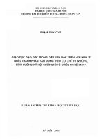 Giáo dục đạo đức trong điều kiện phát triển nền kinh tế nhiều thành phần vận động theo cơ chế thị trường định hướng xã hội chủ nghĩa ở nước ta hiện nay