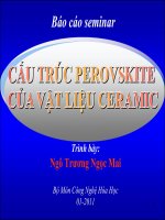 Bài thuyết trình: Báo cáo seminar  Cấu trúc perovskite của vật liệu ceramic