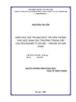 Giáo dục giá trị đạo đức truyền thống cho học sinh các trường trung cấp chuyên nghiệp ở Hà Nội - vấn đề và giải pháp