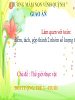 slide thuyết trình Đếm, tách, gộp thành 2 nhóm số lượng trong phạm vi 4