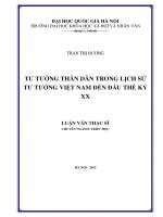 Tư tưởng thân dân trong lịch sử tư tưởng Việt Nam đến đầu thế kỷ XX
