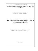 Một số vấn đề đạo đức trong kinh tế của Nho gia Tiên Tần