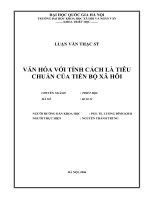 Văn hoá với tính cách là tiêu chuẩn của tiến bộ xã hội