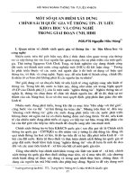 Một số quan điểm xây dựng chính sách quốc gia về thông tin - tư liệu khoa học và công nghệ trong giai đoạn CNH, HĐH