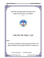 Thực trạng và giải pháp mở rộng huy động vốn từ dân cư tại phòng GD Định Công chi nhánh NHNo&PTNT Thăng Long