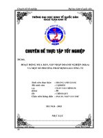 Hoạt động mua bán, sáp nhập doanh nghiệp (M&A) và một số phương pháp định giá công ty